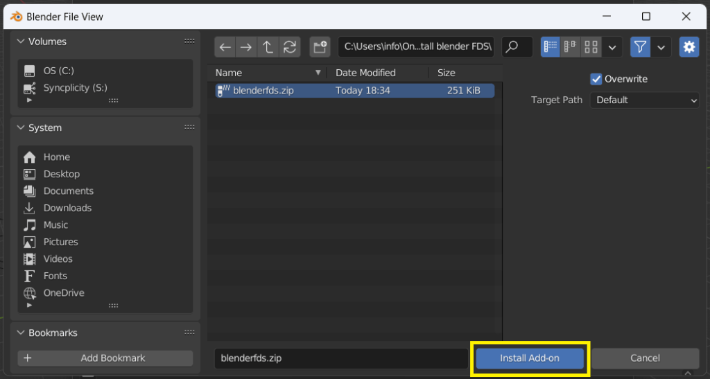 How to install Blender FDS Addon Cloud HPC