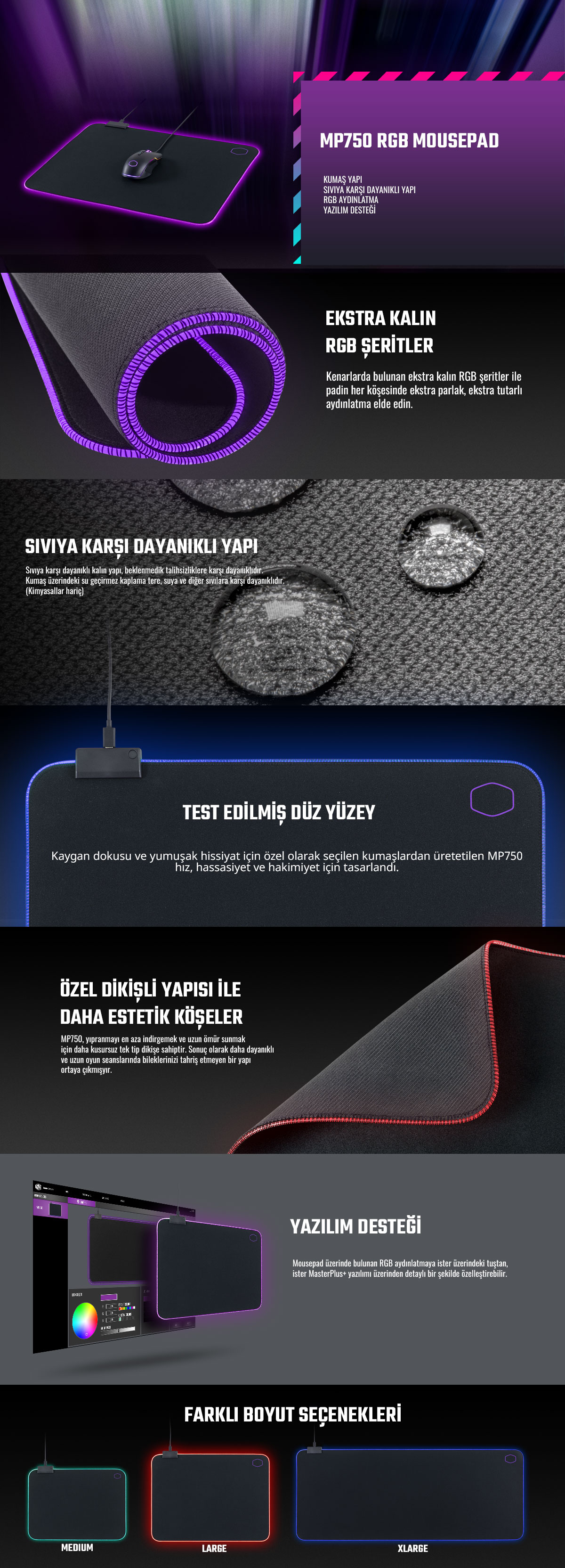 Cooler Master MP750M RGB Gaming Mouse Pad , MPAMP750M