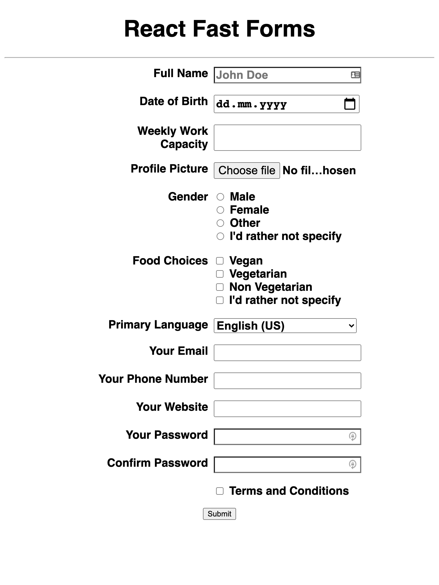 📑 Building Fast Forms in React with HTML5 & Validations Time to Hack