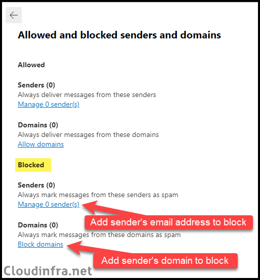 Block Email/Domain Via Antispam Policies In Microsoft 365