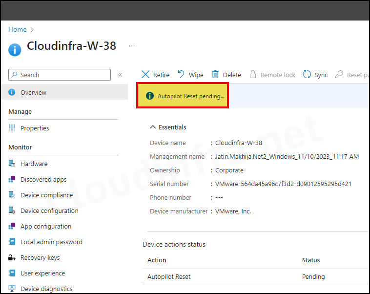 Windows Autopilot Reset Error Code 0x80070032