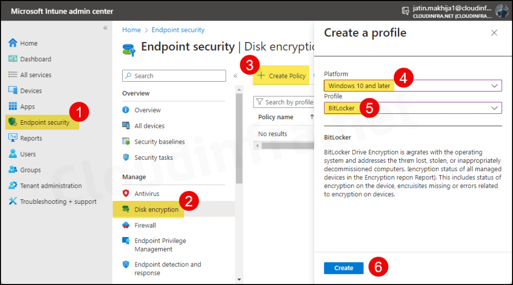 Enable And Configure Bitlocker Using Intune