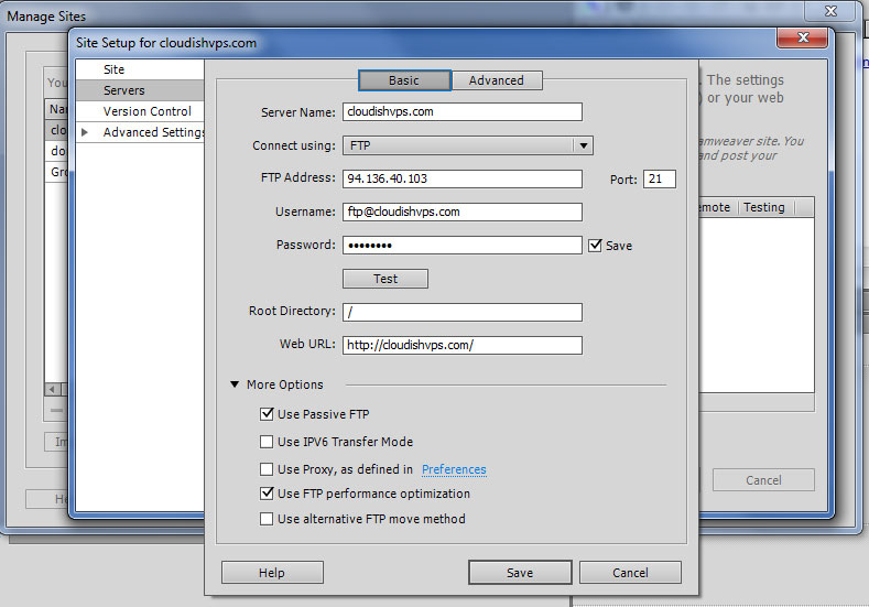 Tutorial Configure FTP access in Dreamweaver CS6