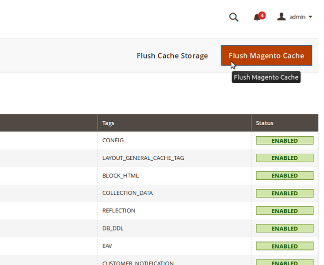 Flush Cache in magento 2 Cloudkul
