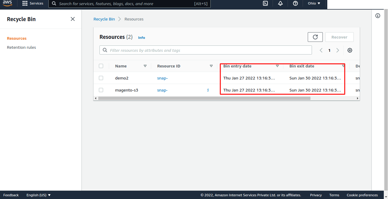 AWS EBS Snapshot Recycle Bin Cloudkul