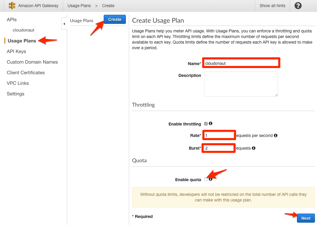 Customized rate limiting for API Gateway by path parameter, query