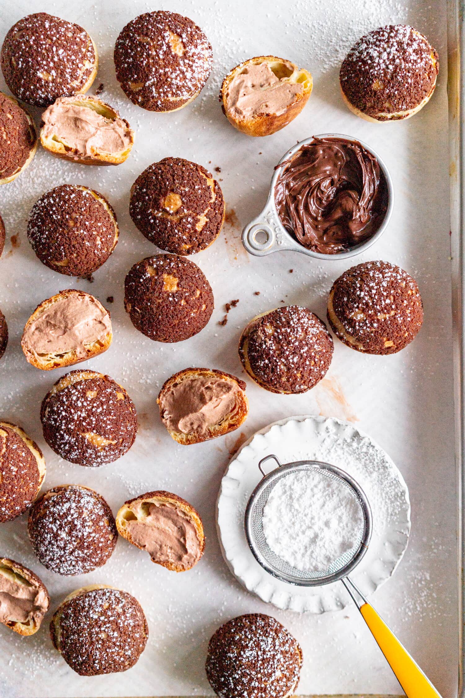 Chocolate Hazelnut Cream Puffs with Whipped Cream Cloudy Kitchen