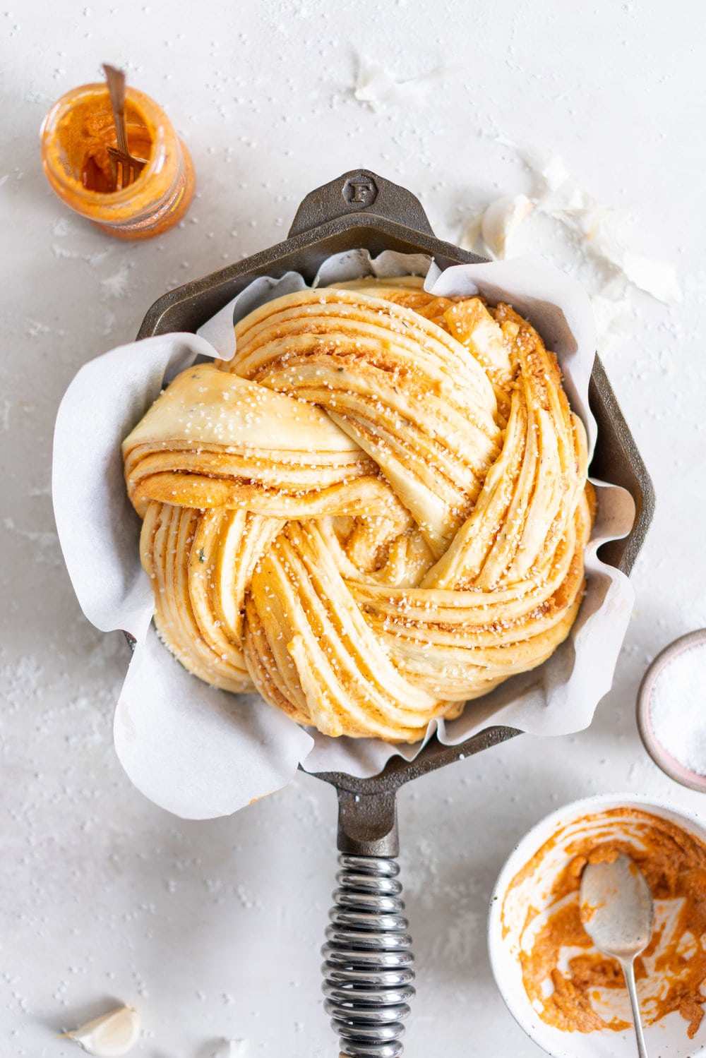 Roasted Garlic, Tomato and Ricotta Pesto Brioche Knot Cloudy Kitchen