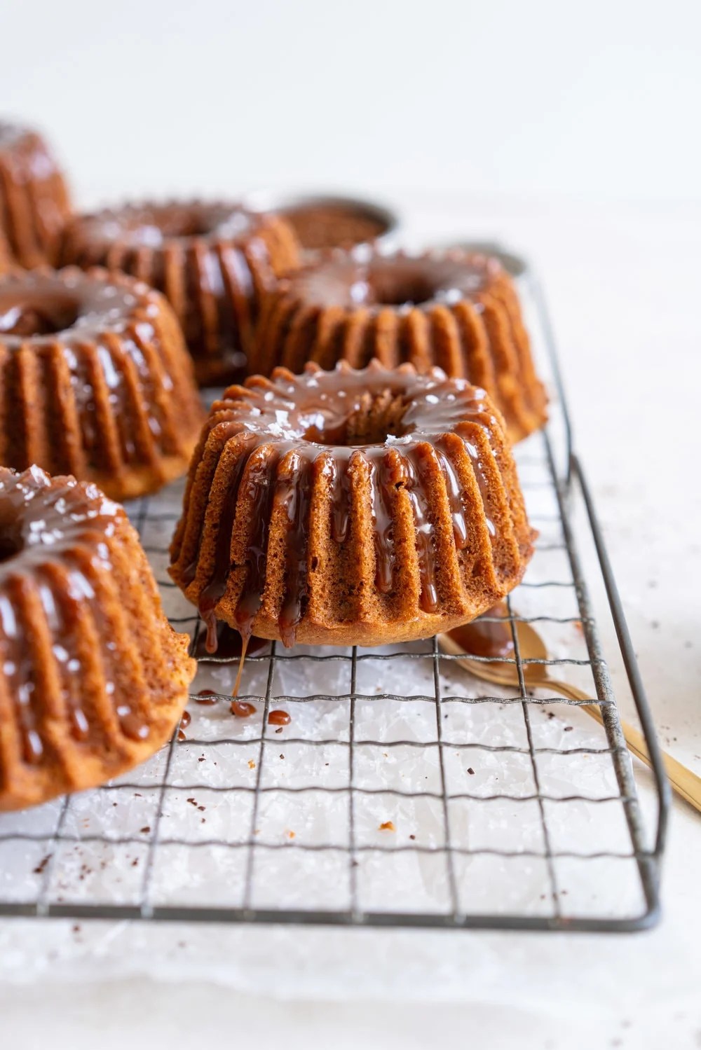 Mini Banana Bundt Cakes with Coffee Salted Caramel Cloudy Kitchen