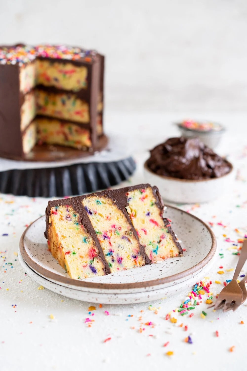 Funfetti Cake with Chocolate Buttercream Cloudy Kitchen