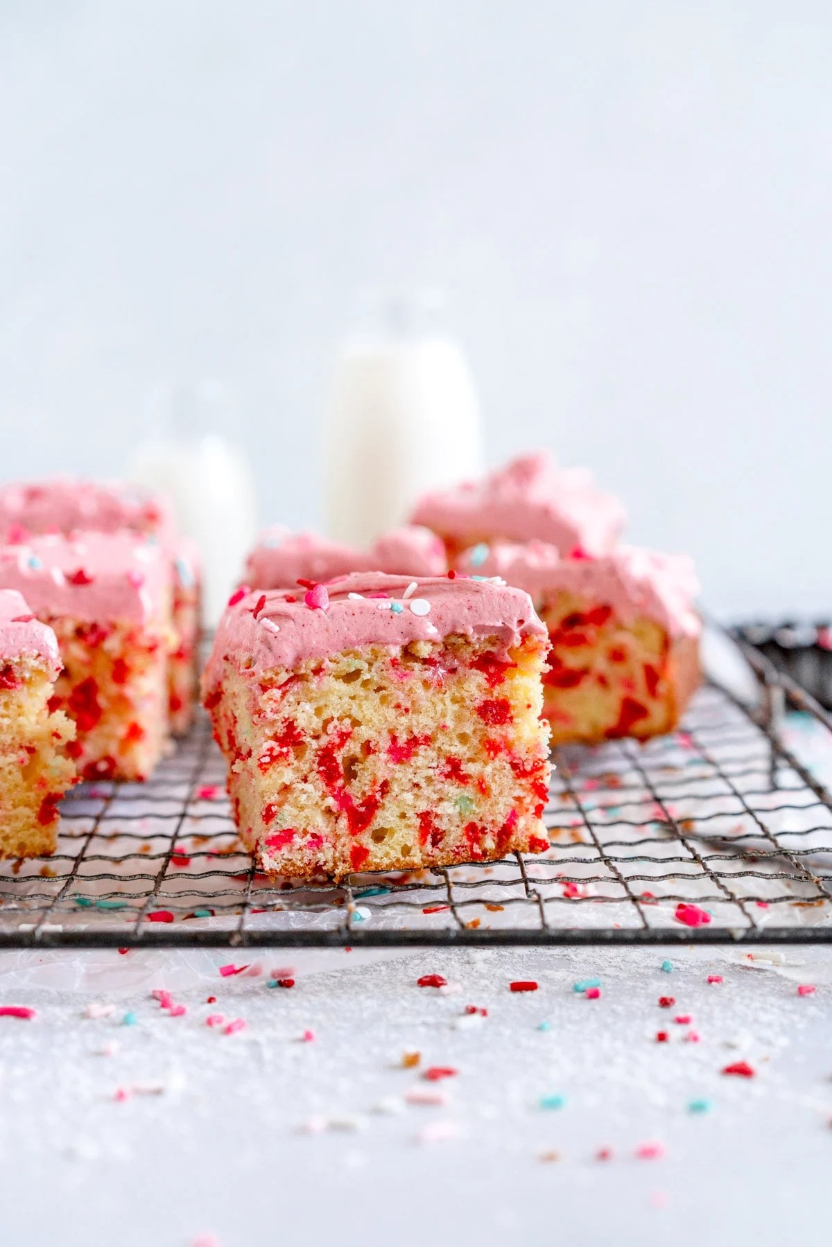 Funfetti Snack Cake with Raspberry Buttercream Cloudy Kitchen