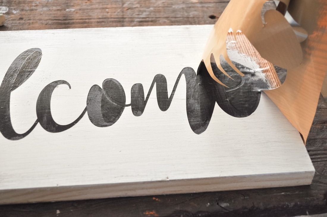 Stencil on Wood Sign