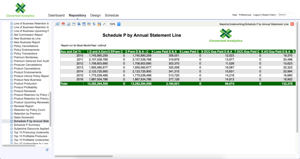 Insurance Company Loss Run Report Financial Report