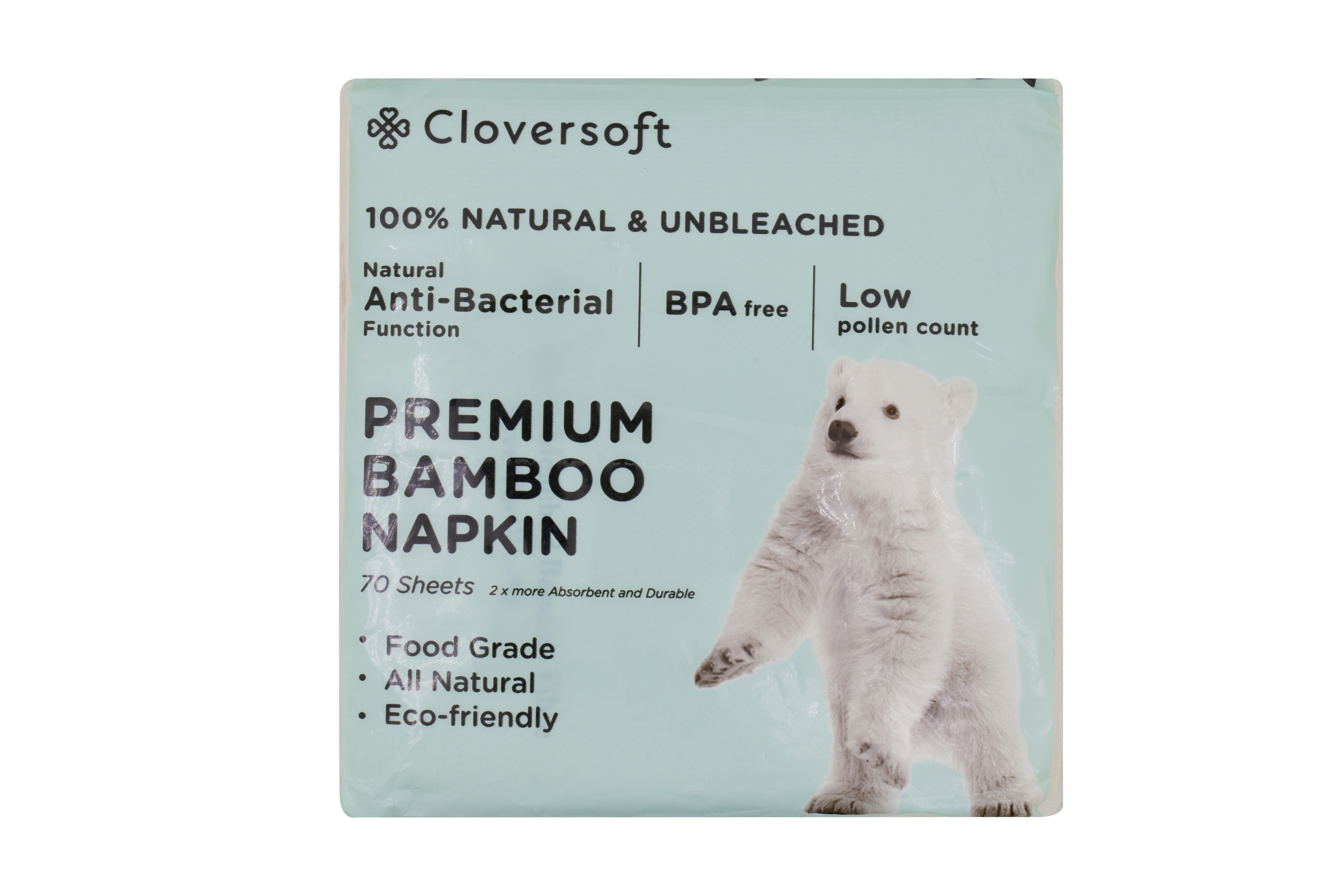 Unbleached Bamboo Organic Antibacterial Wipes 15 Sheets Cloversoft