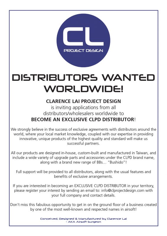 CLPD DISTRIBUTORS WANTED WORLDWIDE! CL Project Design