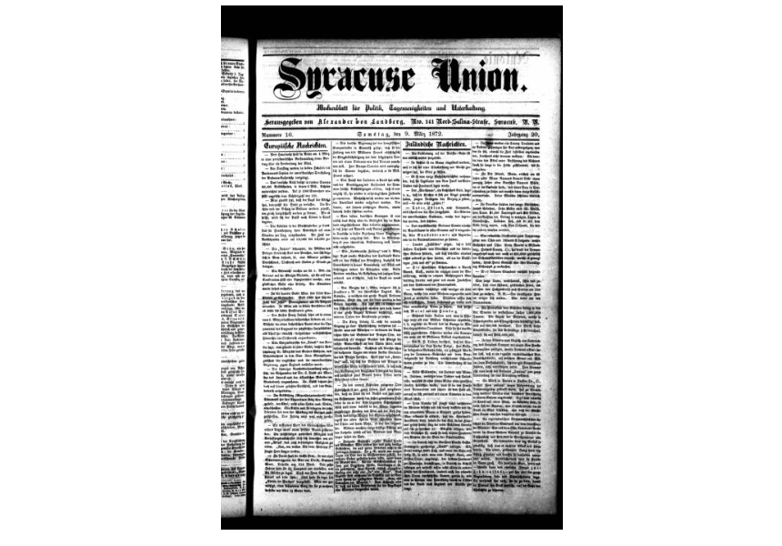First German Newspaper added to New York Historic Newspapers CLRC