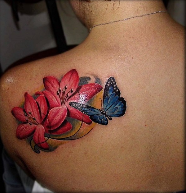 Top 50 tatouages de papillons avec des fleurs pour les femmes - Club  Tatouage