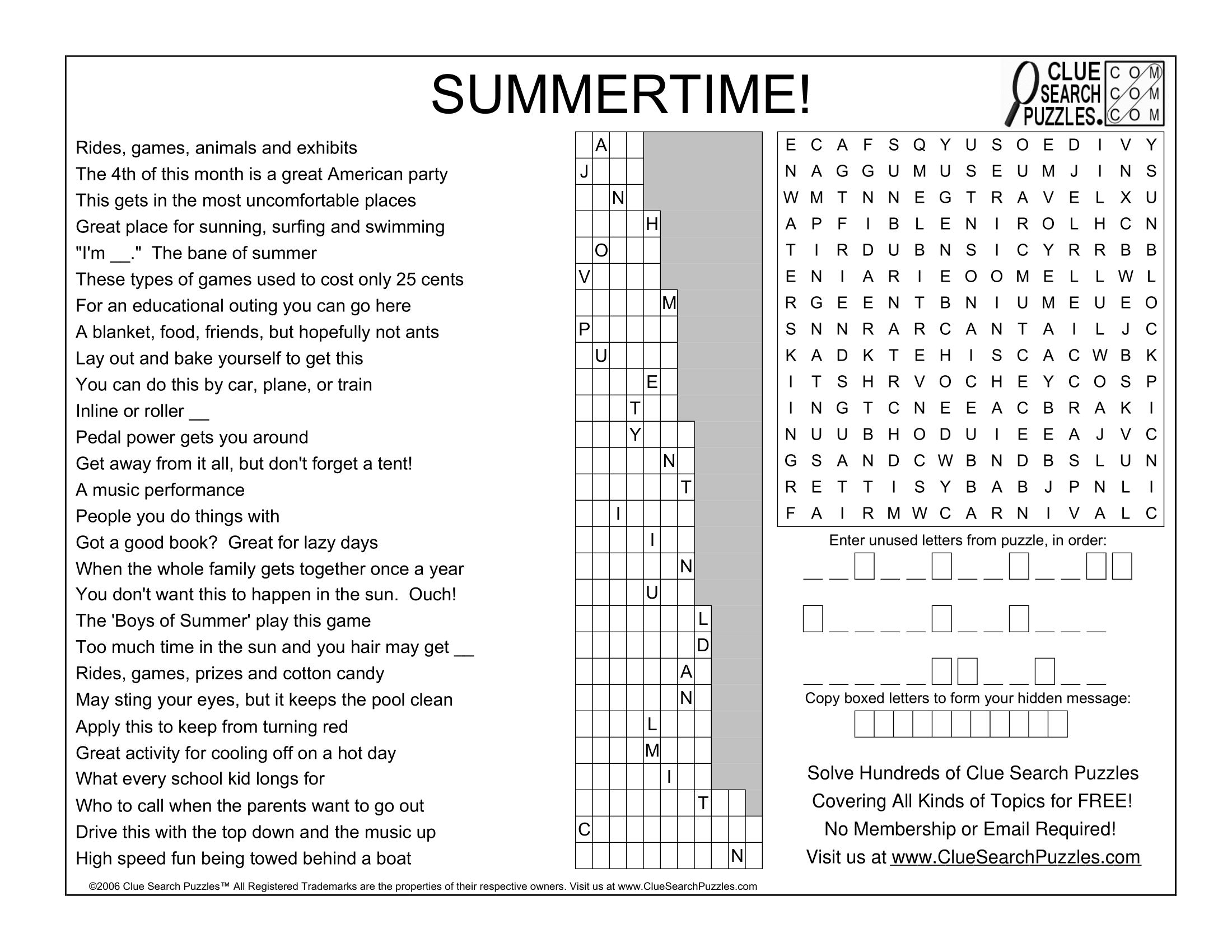 SUMMERTIME TRIVIA QUIZ