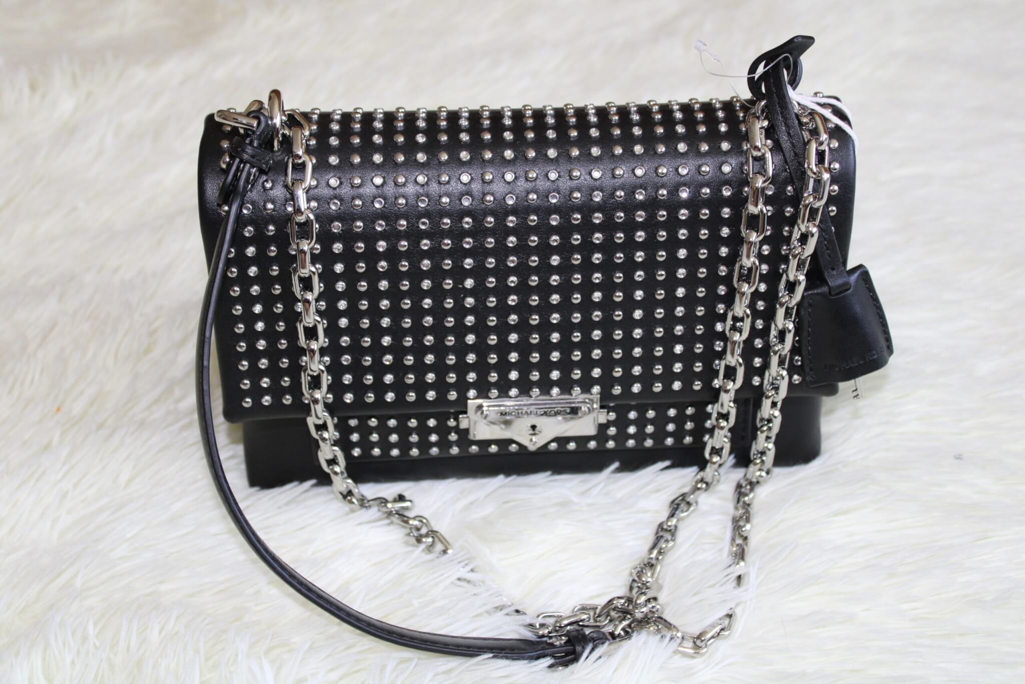 Michael Kors Cece Medium Chain Leather Shoulder Bag Clutchya