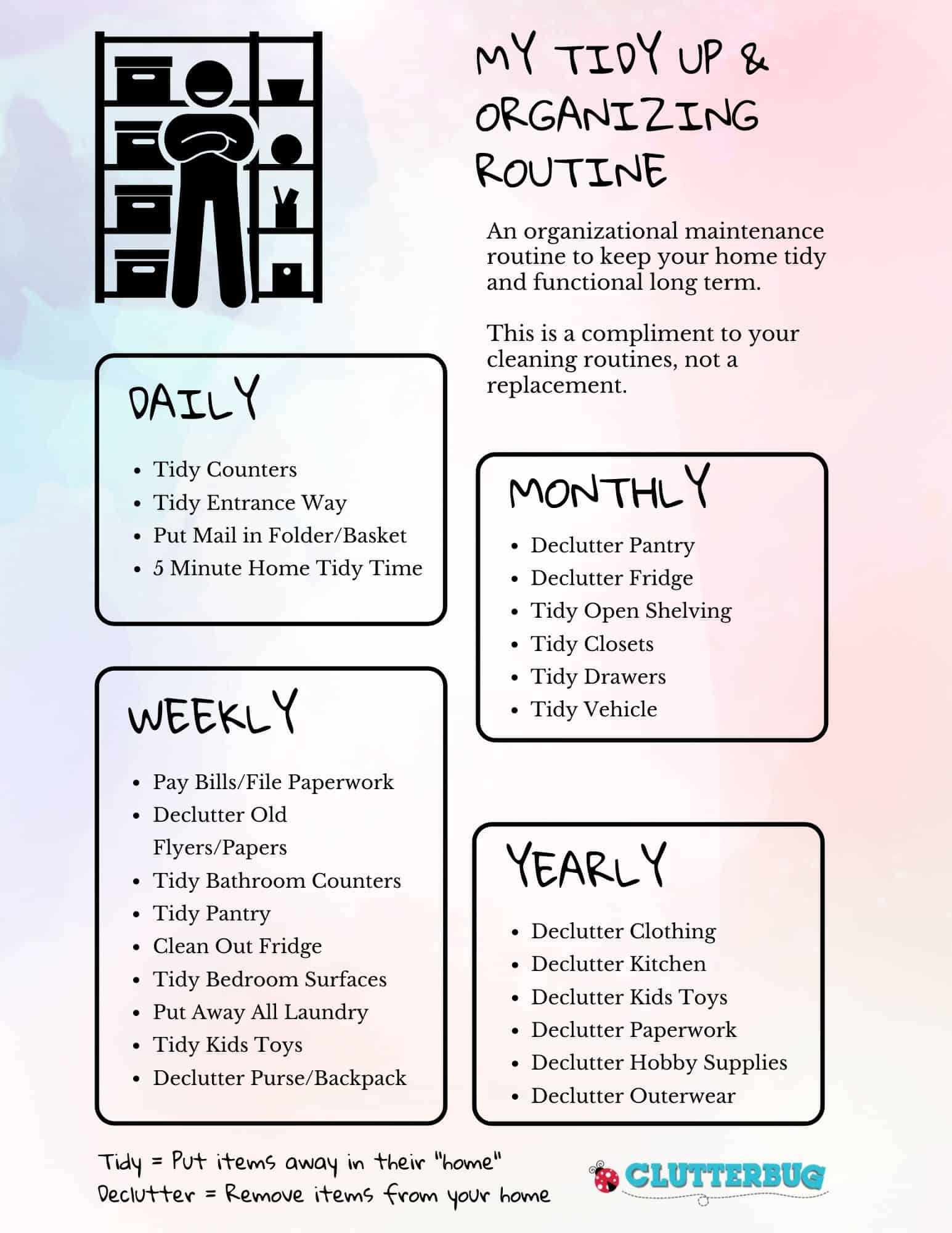 My Tidy Home Routine Clutterbug