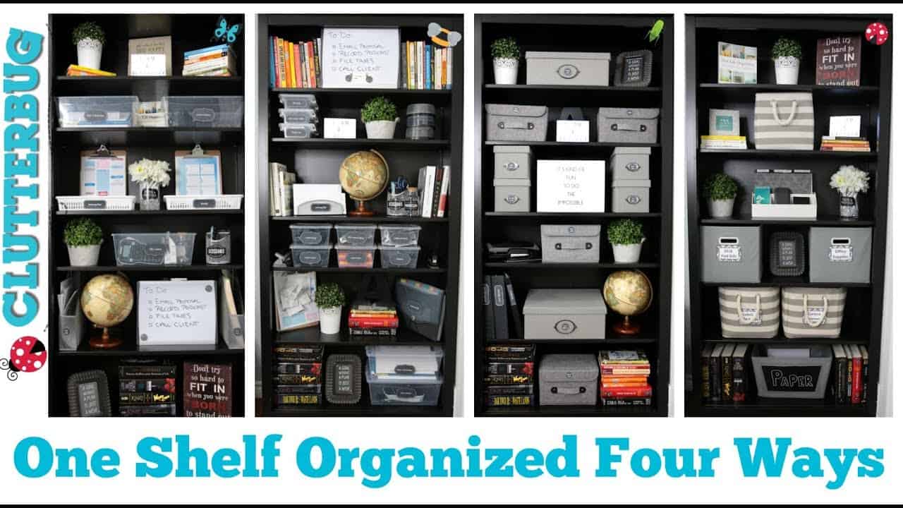Dollar Store Organizing Ideas One Shelf Organized Four Ways Clutterbug
