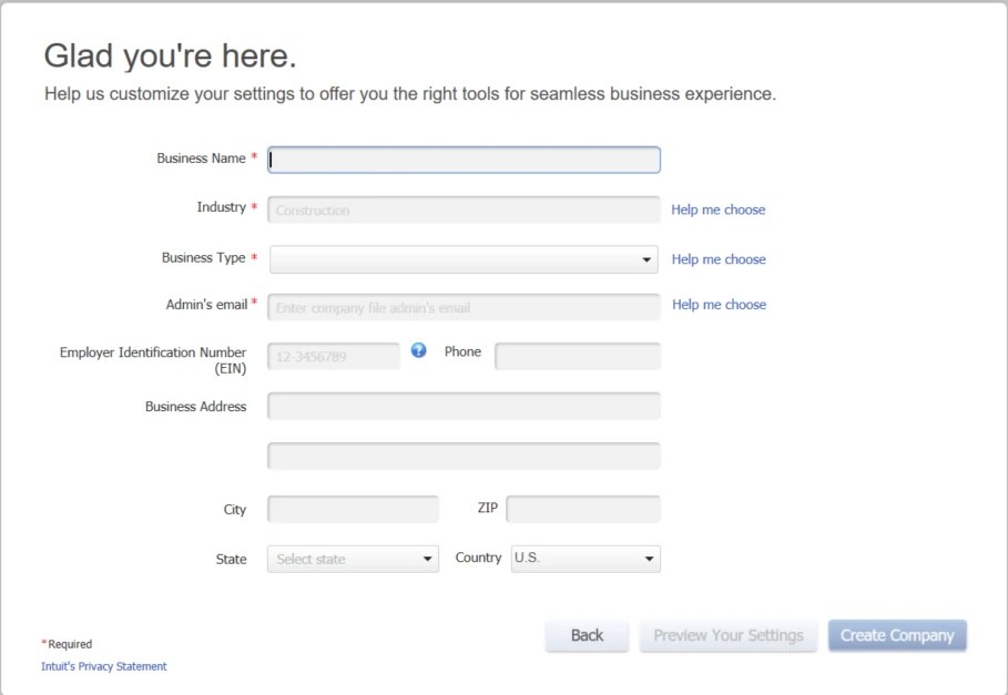 QuickBooks Online Company File Set Up part 2