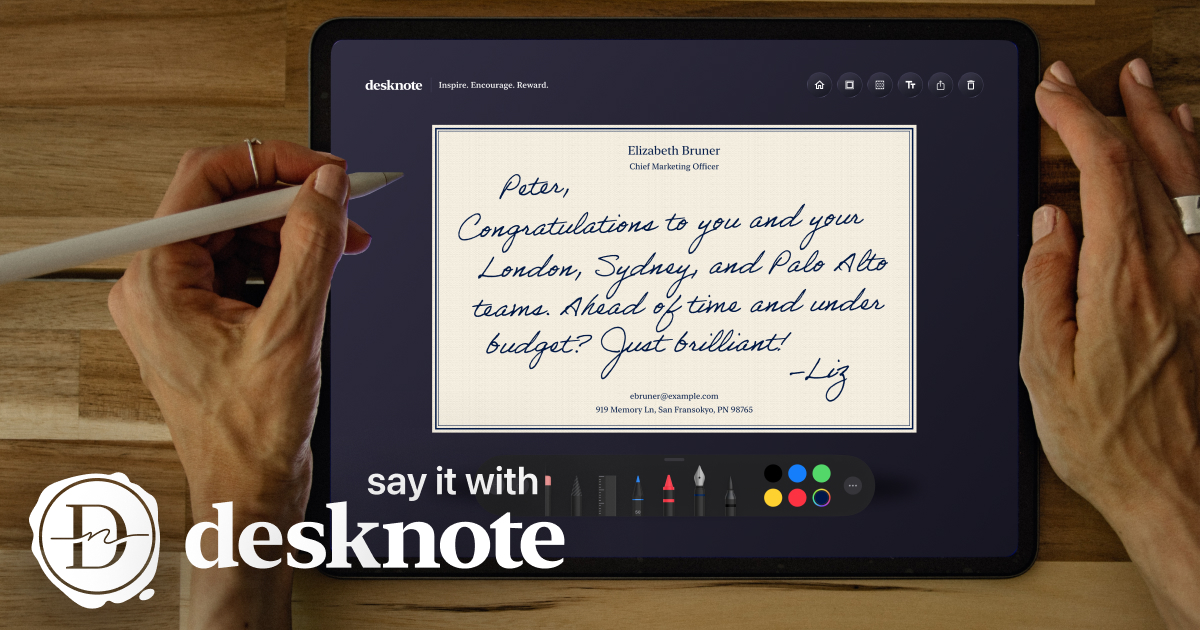 DeskNote Write and Send Handwritten Digital Notecards