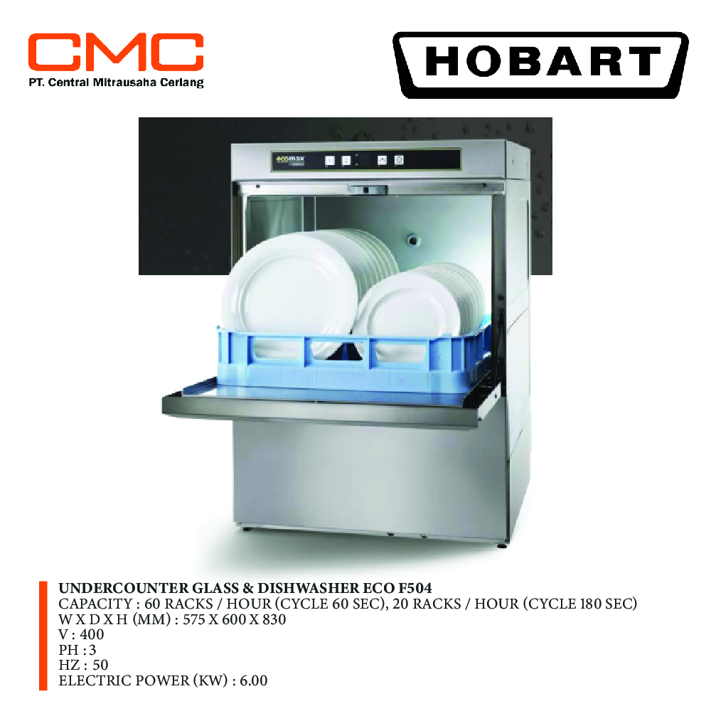 Hobart Mesin Pencuci Piring (Dishwasher Machine) F504