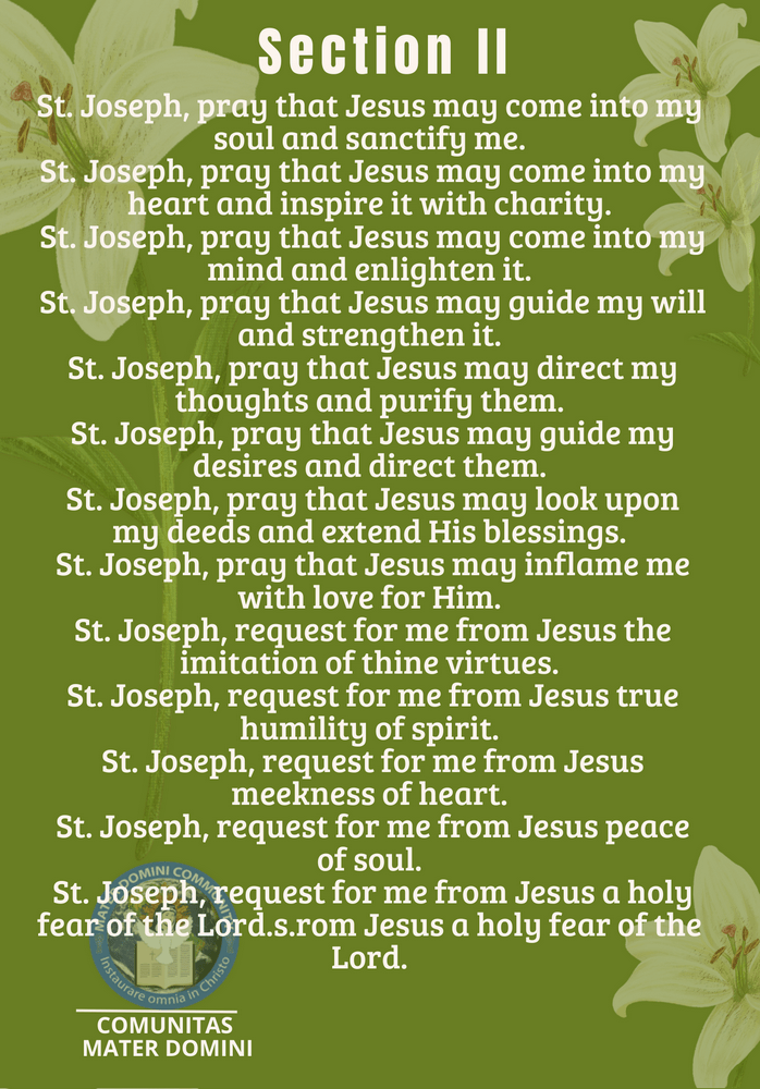 The Holy Cloak of Saint Joseph Novena CMD ORG