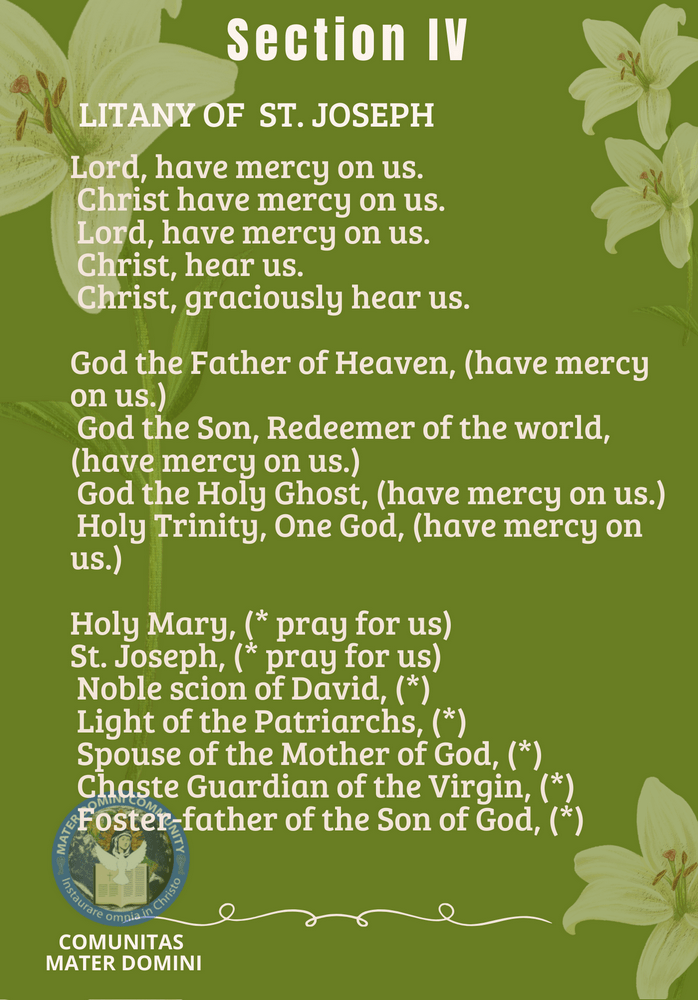 The Holy Cloak of Saint Joseph Novena CMD ORG