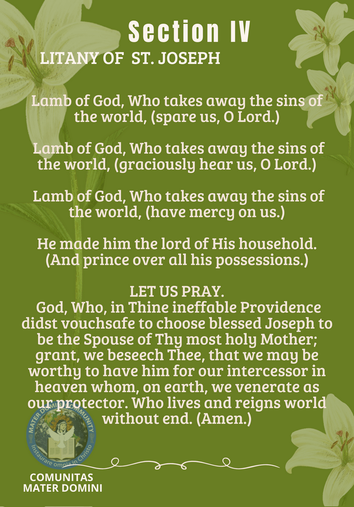 The Holy Cloak of Saint Joseph Novena CMD ORG