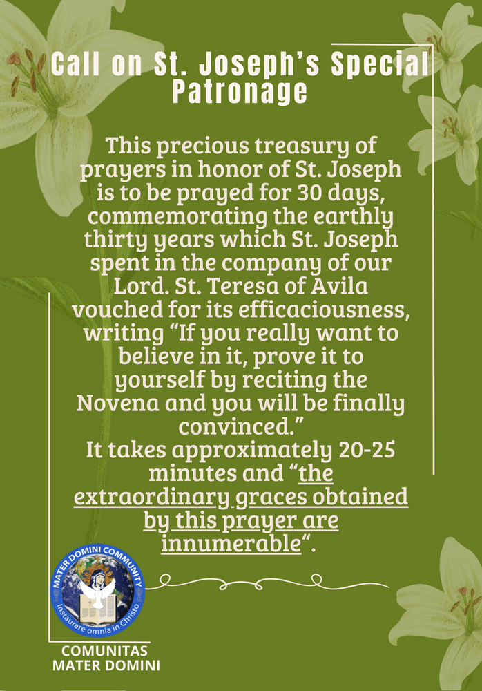 The Holy Cloak of Saint Joseph Novena CMD ORG