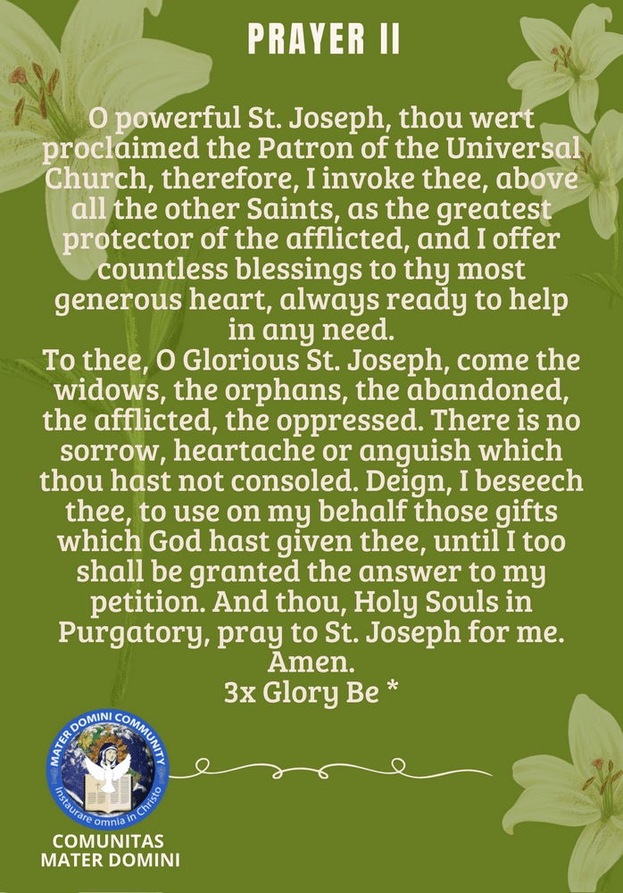 The Holy Cloak of Saint Joseph Novena CMD ORG