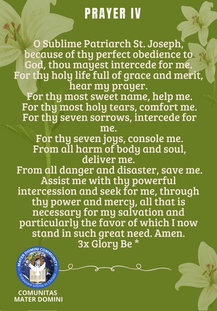 The Holy Cloak of Saint Joseph Novena CMD ORG