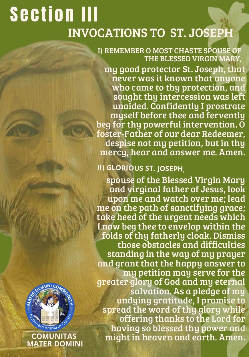 The Holy Cloak of Saint Joseph Novena CMD ORG