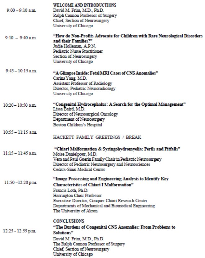 Margaret Hackett Family Program (MHFP) Symposium The Burdens of