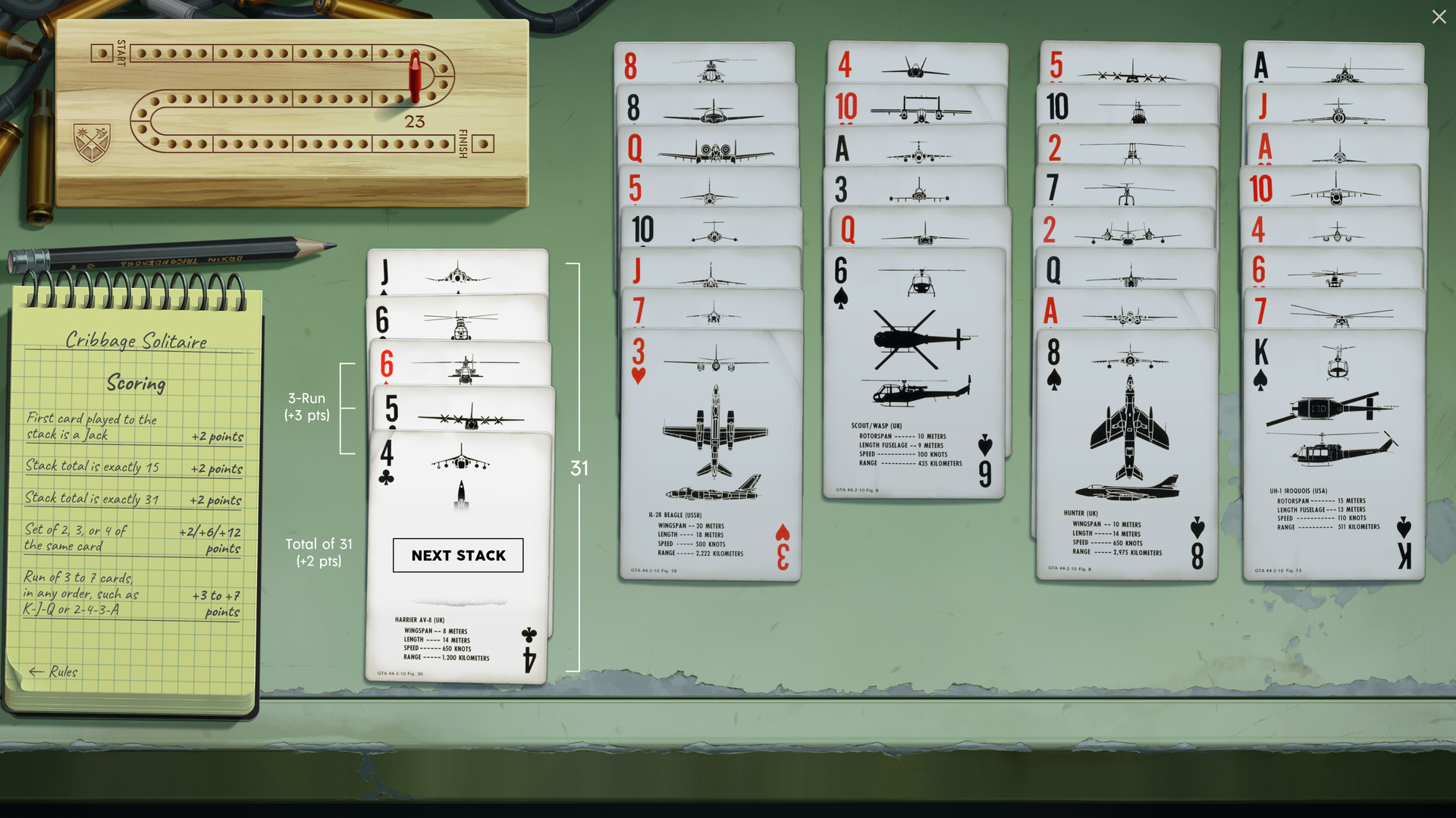 Möbius Front ‘83 Solitaire Cribbage solver Chris Mears