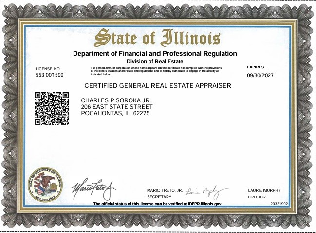 Appraisals in 12 Counties in Illinois, Madison, St. Clair, Jersey