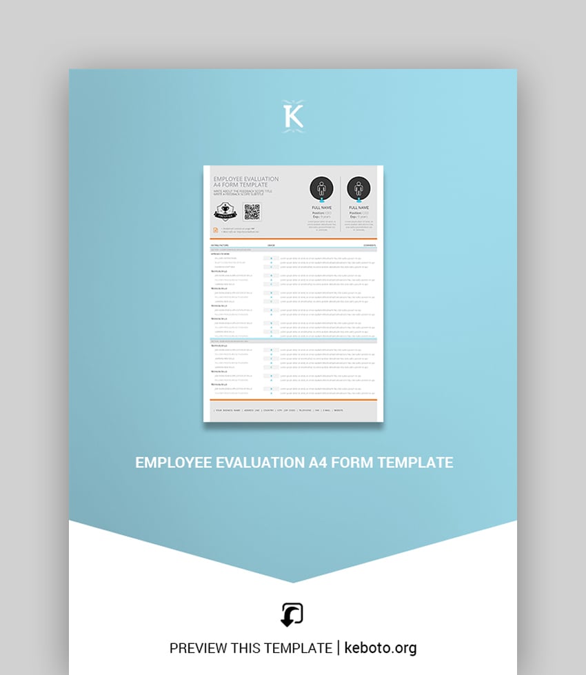 Job Performance Evaluation Form Templates