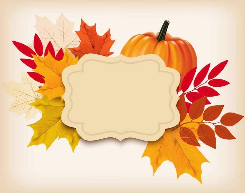 How to Create a Thanksgiving Background With a Pumpkin and Leaves in