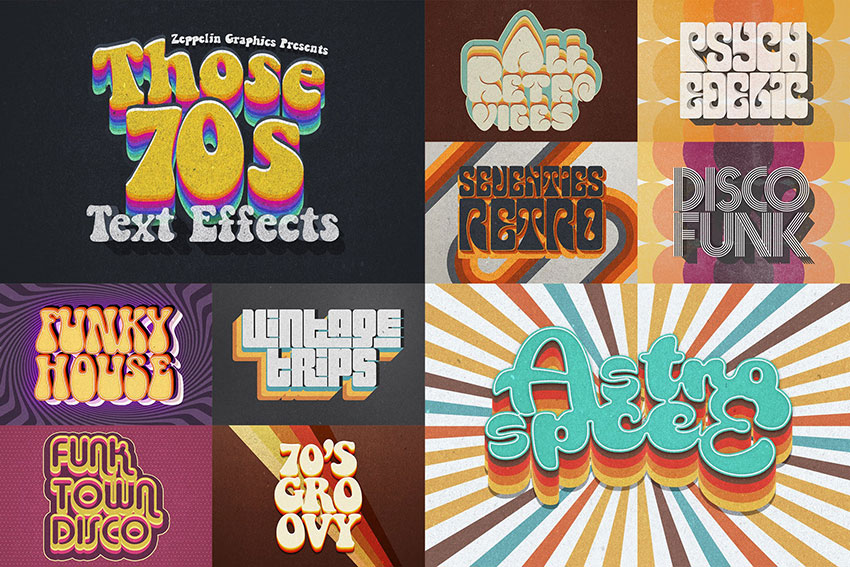 A Look at Graphic Trends That Define the 70s (Retro Fonts, Text Effects