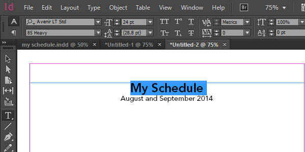 Importing an Excel Table to Design a Schedule in Adobe InDesign