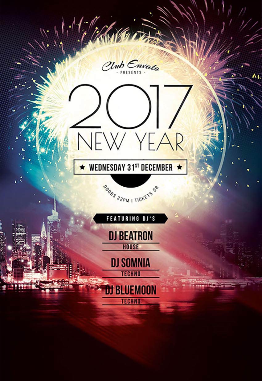 50+ Amazing Christmas and New Year's Eve Flyers for the Holiday Season