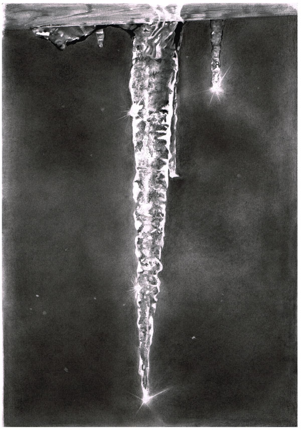 How to Draw Ice and Icicles Using Pencils and a Stock Image