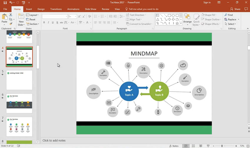 MindMapping (Mind Maps) PowerPoint Vorlage PresentationLoad