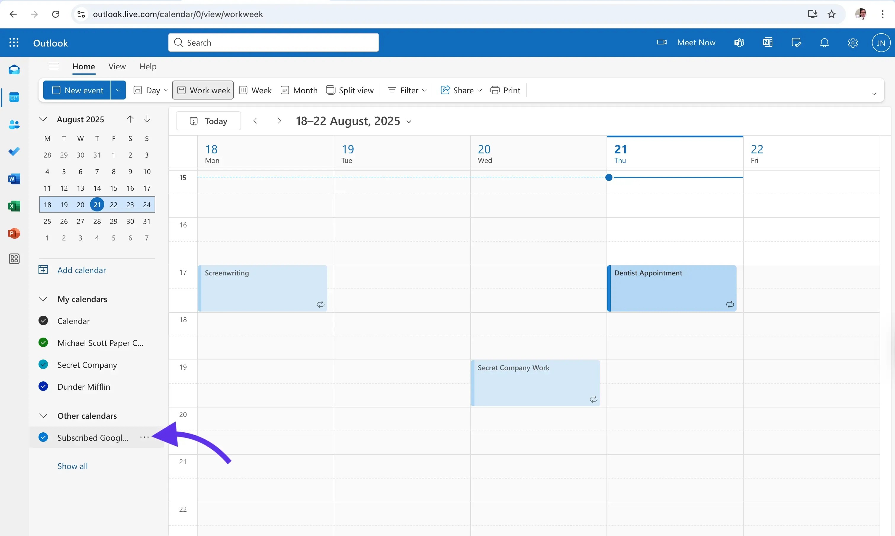 How to Subscribe to a Web (ICS) Calendar in Outlook Calendar