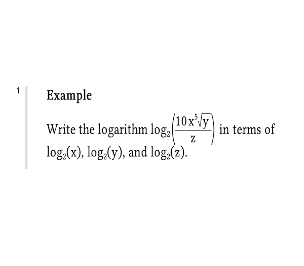 Logarithm Rules Example