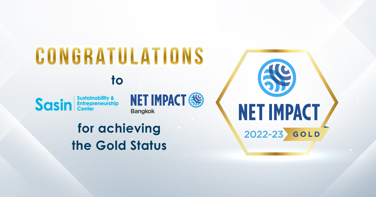 Sasinbased Net Impact Bangkok Professional Chapter achieves Gold
