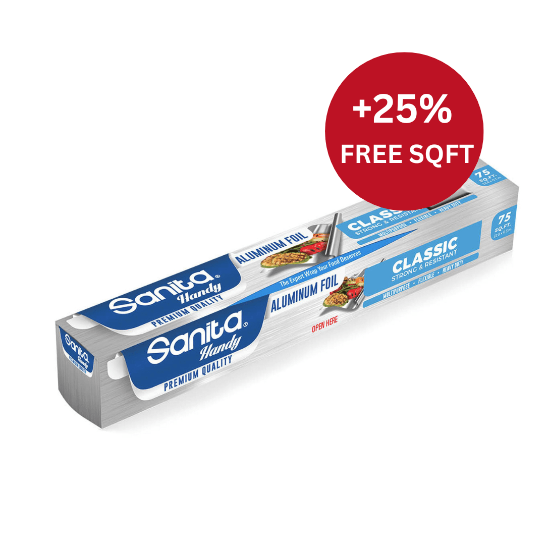 961Home Sanita Handy Aluminum Foil Classic 25 Sqft + 25 Extra Meters