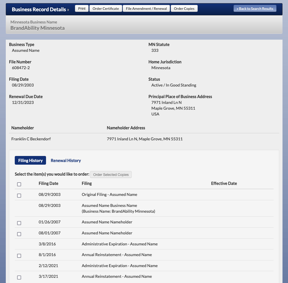 Minnesota Secretary of State Business Search (MN SOS) BrandSnag